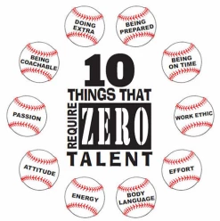 10 Things That Require Zero Talent Baseball T-ShirtChoose Your ColorYouth Med To Adult 4XCURRENTLY NOT AVAILABLE DUE TO STAFFING ISSUES