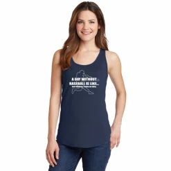 A Day Without Baseball Ladies T-ShirtChoose Your ColorTank, V-Neck, Or CrewLadies XS-4XCURRENTLY NOT AVAILABLE DUE TO STAFFING ISSUES -Bats Shop a day without baseball ladies t shirt choose your color tank v neck or crew ladies xs 4x 15