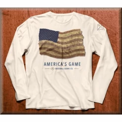 Bats Shop 9 America's Game Baseball Flag Adult Long-Sleeve T-Shirt