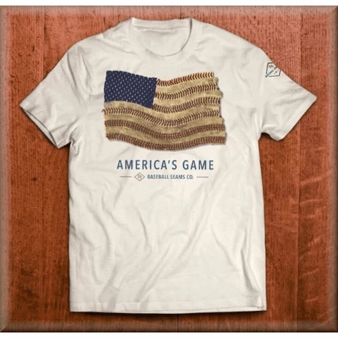 America's Game Baseball Flag Adult Short-Sleeve T-Shirt 3 America's Game Baseball Flag Adult Short-Sleeve T-Shirt
