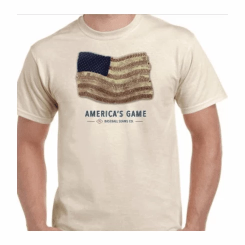 America's Game Baseball Flag Adult Short-Sleeve T-Shirt 4 America's Game Baseball Flag Adult Short-Sleeve T-Shirt - Image 2