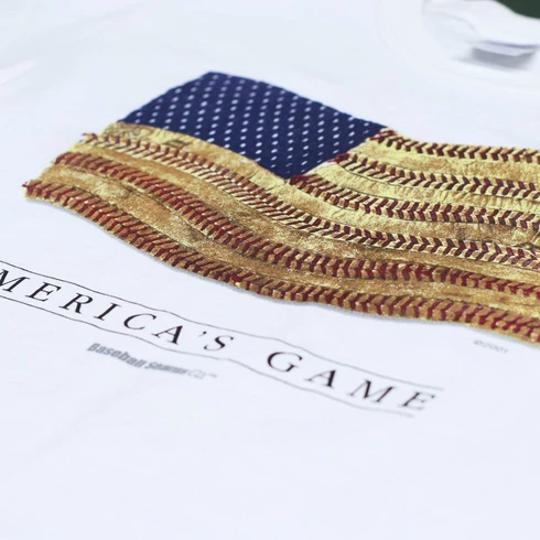 America's Game Baseball Stitches USA Flag White T-ShirtYouth And AdultShort Or Long Sleeve 8 America's Game Baseball Stitches USA Flag White T-ShirtYouth And AdultShort Or Long Sleeve - Image 6
