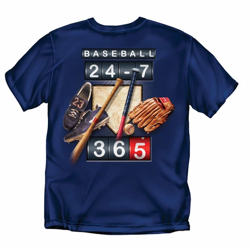 Baseball 24-7-365Navy T-ShirtYouth Med To Adult 4XCURRENTLY NOT AVAILABLE DUE TO STAFFING ISSUES 3 Baseball 24-7-365Navy T-ShirtYouth Med To Adult 4XCURRENTLY NOT AVAILABLE DUE TO STAFFING ISSUES