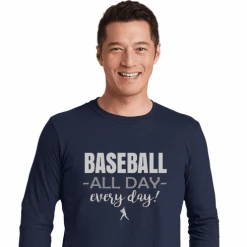 Baseball All Day Every Day T-ShirtChoose Your ColorYouth Med To Adult 4XCURRENTLY NOT AVAILABLE DUE TO STAFFING ISSUES -Bats Shop baseball all day every day t shirt choose your color youth med to adult 4x 5