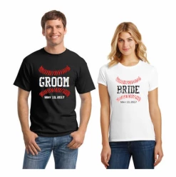 Baseball Bride And Groom Personalized T-ShirtsChoose Your DateTank, V-Neck, Or CrewSizes S-4XCURRENTLY NOT AVAILABLE DUE TO STAFFING ISSUES