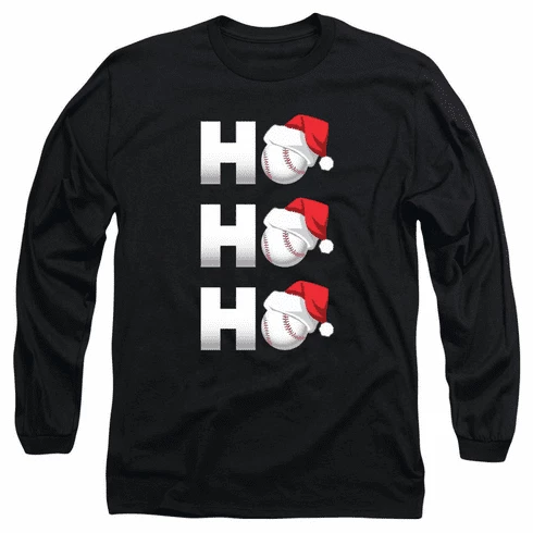 Baseball Christmas HO HO HO Adult T-Shirt Or SweatshirtChoose Your Color 5 Baseball Christmas HO HO HO Adult T-Shirt Or SweatshirtChoose Your Color - Image 3
