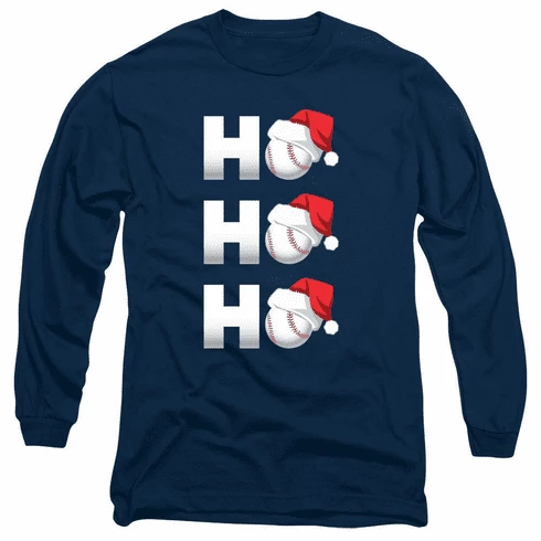 Baseball Christmas HO HO HO Adult T-Shirt Or SweatshirtChoose Your Color 6 Baseball Christmas HO HO HO Adult T-Shirt Or SweatshirtChoose Your Color - Image 4