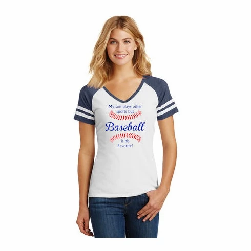 Baseball Is His Favorite Ladies Game V-Neck T-ShirtChoose Your ColorsLadies XS-4XCURRENTLY NOT AVAILABLE DUE TO STAFFING ISSUES 3 Baseball Is His Favorite Ladies Game V-Neck T-ShirtChoose Your ColorsLadies XS-4XCURRENTLY NOT AVAILABLE DUE TO STAFFING ISSUES