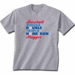Baseball Slugger Gray Adult T-ShirtAdult XL Or 2X