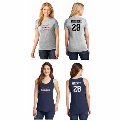 Baseball Team Name Personalized Ladies T-ShirtsChoose Your TextChoose Your ColorTank, V-Neck, Or CrewLadies XS-4XCURRENTLY NOT AVAILABLE DUE TO STAFFING ISSUES 4 Baseball Team Name Personalized Ladies T-ShirtsChoose Your TextChoose Your ColorTank, V-Neck, Or CrewLadies XS-4XCURRENTLY NOT AVAILABLE DUE TO STAFFING ISSUES - Image 2