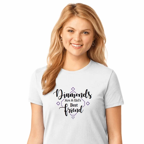 Diamonds Are A Girl's Best Friend Ladies Baseball T-ShirtChoose Your ColorTank, V-Neck, Or CrewLadies XS-4XCURRENTLY NOT AVAILABLE DUE TO STAFFING ISSUES 4 Diamonds Are A Girl's Best Friend Ladies Baseball T-ShirtChoose Your ColorTank, V-Neck, Or CrewLadies XS-4XCURRENTLY NOT AVAILABLE DUE TO STAFFING ISSUES - Image 2