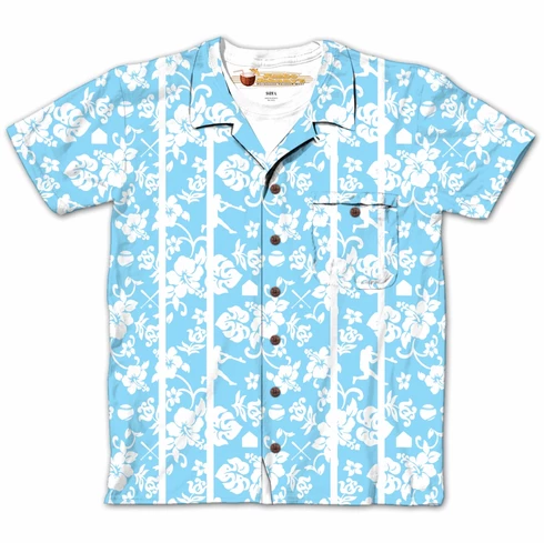 Hawaiian Baseball Design Sublimated Adult T-ShirtSMALL Or MEDIUM 3 Hawaiian Baseball Design Sublimated Adult T-ShirtSMALL Or MEDIUM