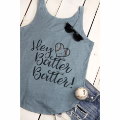Hey Batter Batter Baseball Heart Women's Festival Tank Top