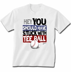Hey You Baseball Tee Ball White Short Sleeve T-ShirtCRAZY 8 SPECIAL!