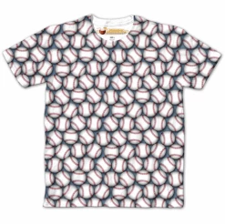 Lots Of Baseballs Crew Design Sublimated Adult T-ShirtADULT S OR M