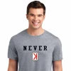 Never K Baseball T-ShirtChoose Your ColorYouth Med To Adult 4XCURRENTLY NOT AVAILABLE DUE TO STAFFING ISSUES