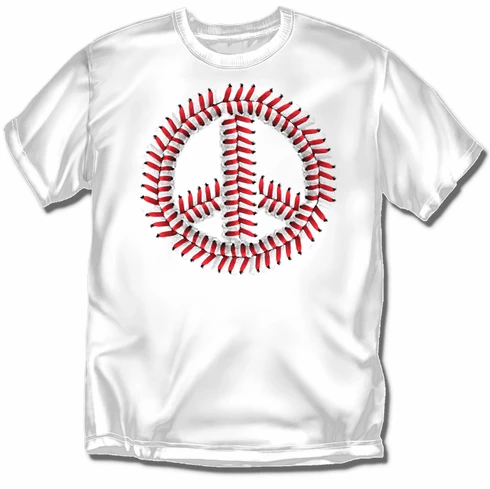 Peace Baseball White T-ShirtYouth Med To Adult 4XCURRENTLY NOT AVAILABLE DUE TO STAFFING ISSUES 3 Peace Baseball White T-ShirtYouth Med To Adult 4XCURRENTLY NOT AVAILABLE DUE TO STAFFING ISSUES