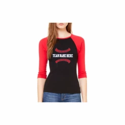 Personalized Baseball Ladies 3/4-Sleeve T-ShirtChoose Your TextChoose Your ColorsLadies S-2XCURRENTLY NOT AVAILABLE DUE TO STAFFING ISSUES