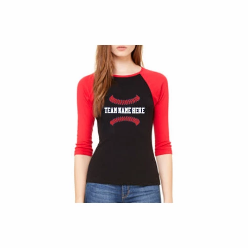 Personalized Baseball Ladies 3/4-Sleeve T-ShirtChoose Your TextChoose Your ColorsLadies S-2XCURRENTLY NOT AVAILABLE DUE TO STAFFING ISSUES 3 Personalized Baseball Ladies 3/4-Sleeve T-ShirtChoose Your TextChoose Your ColorsLadies S-2XCURRENTLY NOT AVAILABLE DUE TO STAFFING ISSUES