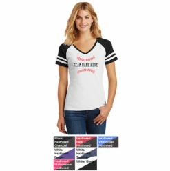 Bats Shop -Bats Shop personalized baseball ladies game v neck t shirt choose your text choose your colors ladies xs 4x 8