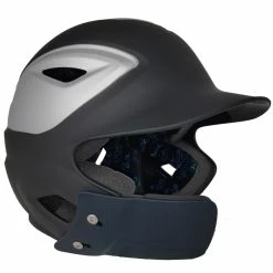 All-Star OSFM S7 Batting Helmet 2 Tone + Jaw Guard // BLACK/SILVER