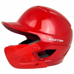 Easton Alpha Black Batting Helmet + Jaw Guard - RED