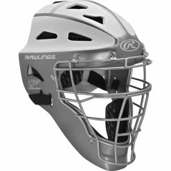 Rawlings Velo Softball Hockey Style Catcher's Helmet 16 Rawlings Velo Softball Hockey Style Catcher's Helmet -Bats Shop sbchvel silwht